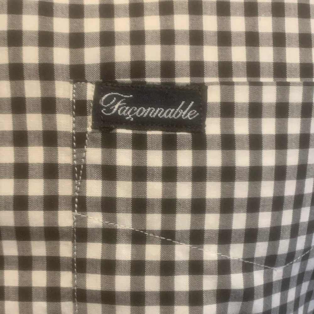 Faonnable Button Down Gingham Check Blouse - image 2